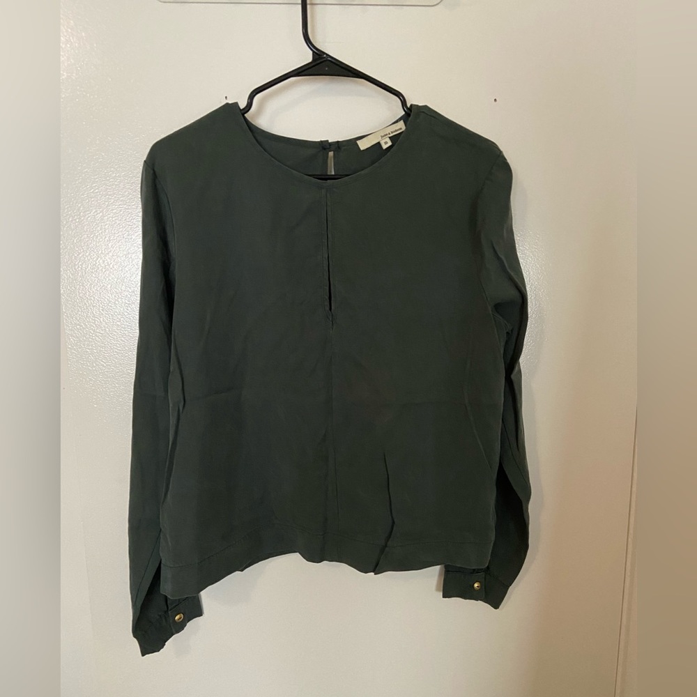 Nordstrom brand (June & Hudson) Dark Green Blouse